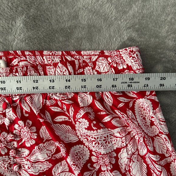 Ann Taylor LOFT Tango Red Paisley Button Pull On Midi Skirt Tank Top Women's XL - Picture 6 of 9